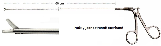 Nožnice 600 mm, 4 Charr. flexibilné, jednostrnné otv.